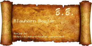 Blauhorn Boglár névjegykártya